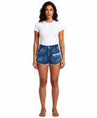 Wholesale Custom Distressed Denim Shorts Manufacturer Private Label High Rise Cut Off Shorts