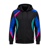 Custom Lacrosse Hoodie – Black Blue Wholesale Team Warmup Hoodie