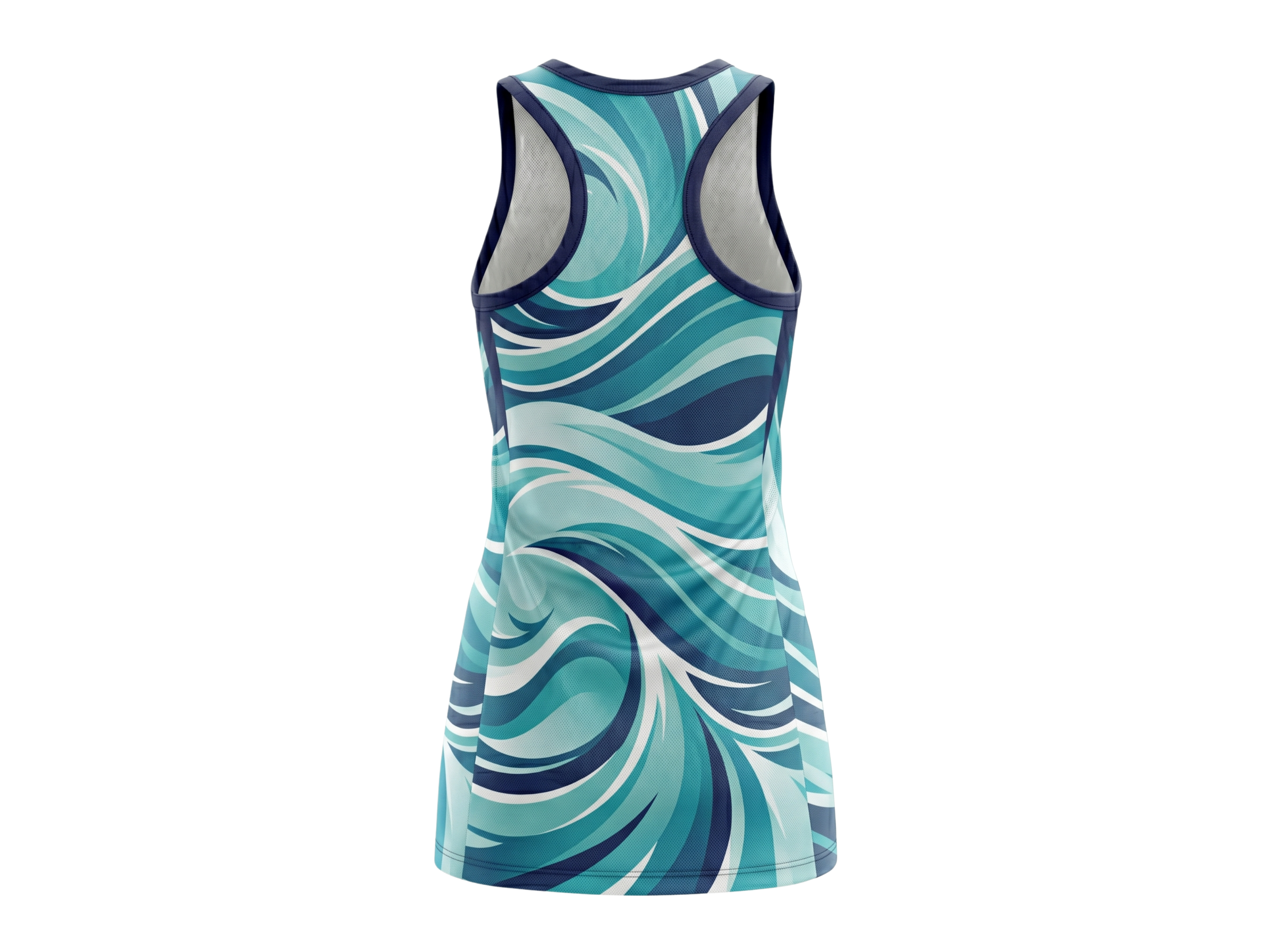Custom Aqua, Navy & White  Sublimated Basketball Dress