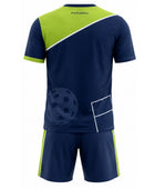 Custom Men's Pickleball Polo and Shorts Set | Wholesale Pickleball Team Uniform | Navy White Lime Green | Apparels Bridge