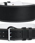 Custom Powerlifting Leather Lever Belt | Wholesale Strength Training Lever Belt | Black White | Apparels Bridge