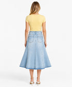 Custom Women’s A-Line Denim Midi Skirt for Private Labels