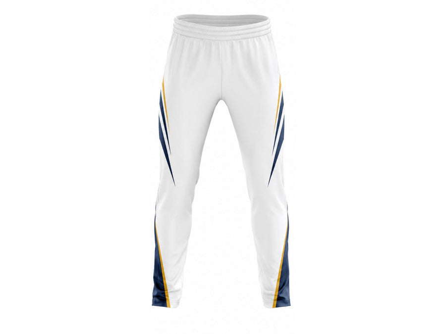 Custom White Cricket Trouser – Sublimated Slim Fit Team Pants for Wholesale Buyers design preview