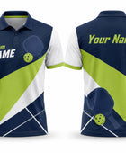 Custom Pickleball Jersey | Wholesale Pickleball Team Polo | Navy White Lime Green | Apparels Bridge