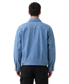 Custom Men’s Light Blue Zip Front Denim Jacket B2B