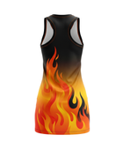 Black, Orange & Yellow Flame Custom Sublimated Basketball Dress