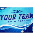 Custom Swim Team Towel – Blue Wholesale Team Pool Towel