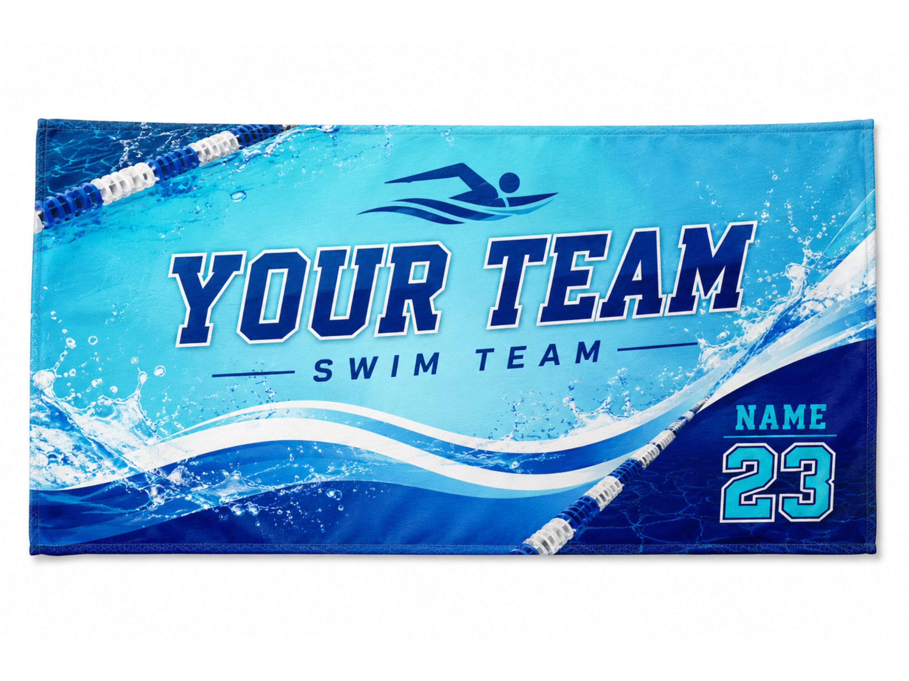 Custom Swim Team Towel – Blue Wholesale Team Pool Towel