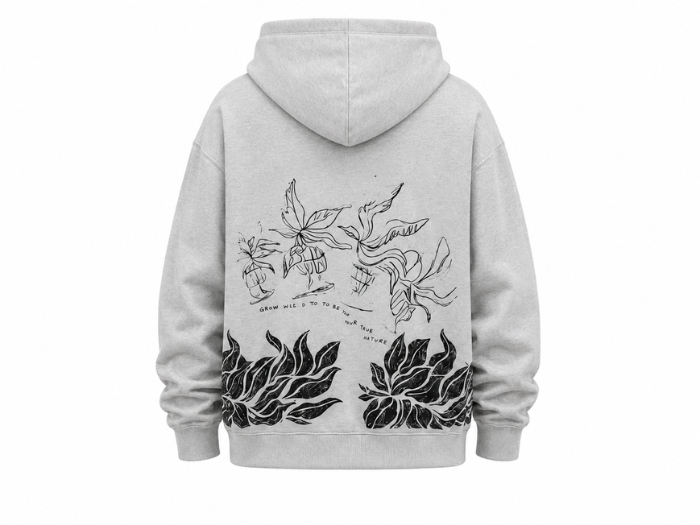 Custom Screen Printed Grey Hoodie B2B
