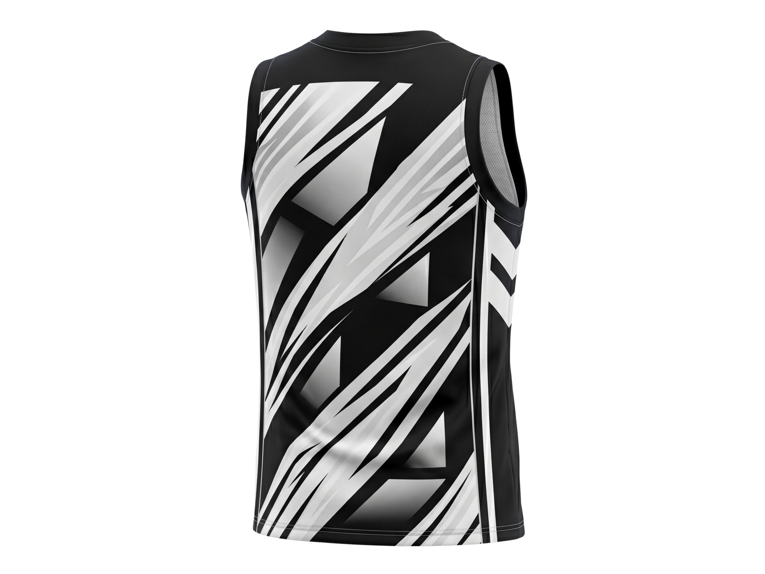 Custom Sublimated Basketball Jersey – Black White Abstract Design | Wholesale Basketball Jersey Manufacturer