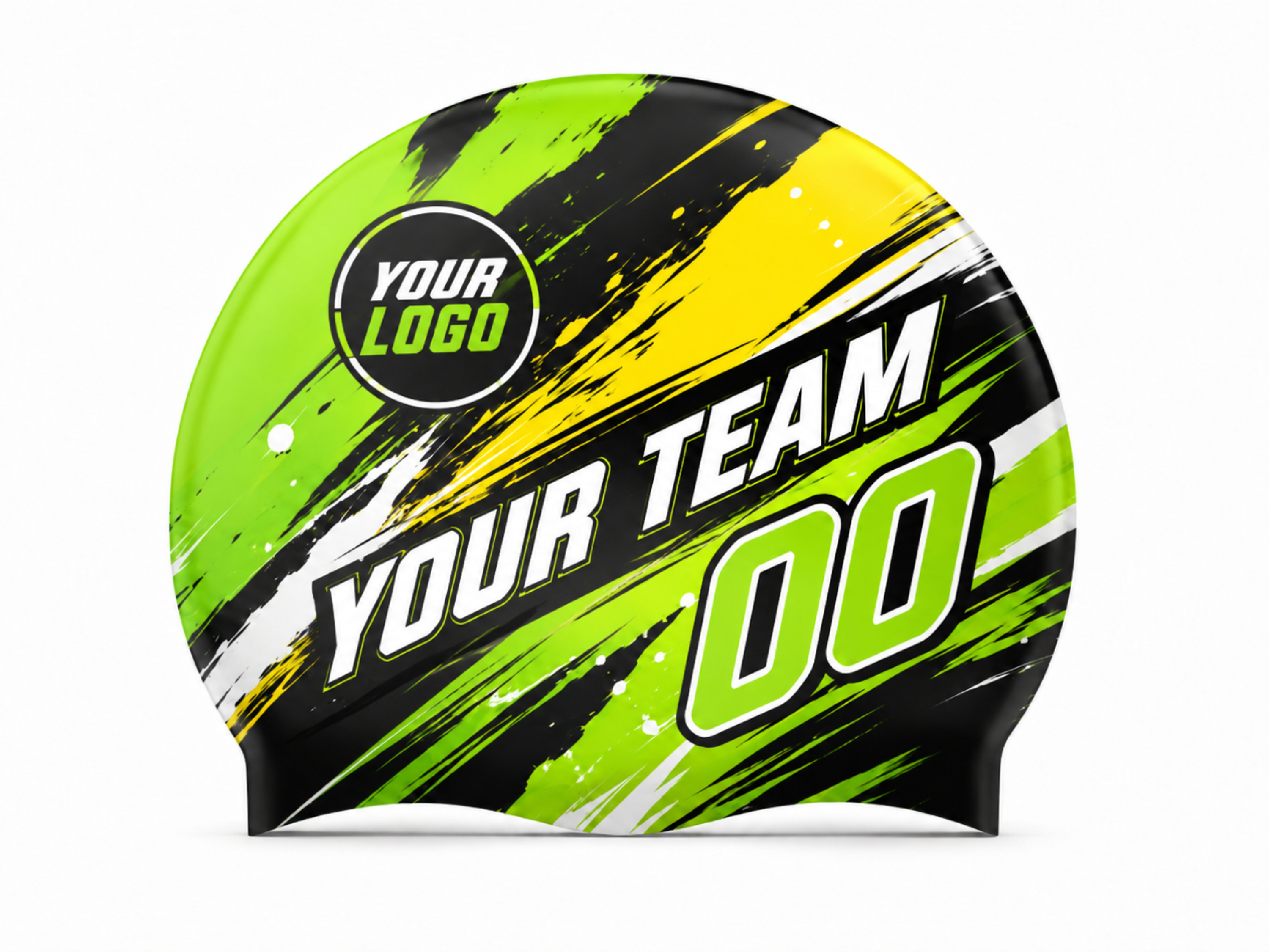 Custom Swim Cap – Green Yellow Wholesale Swim Team Cap