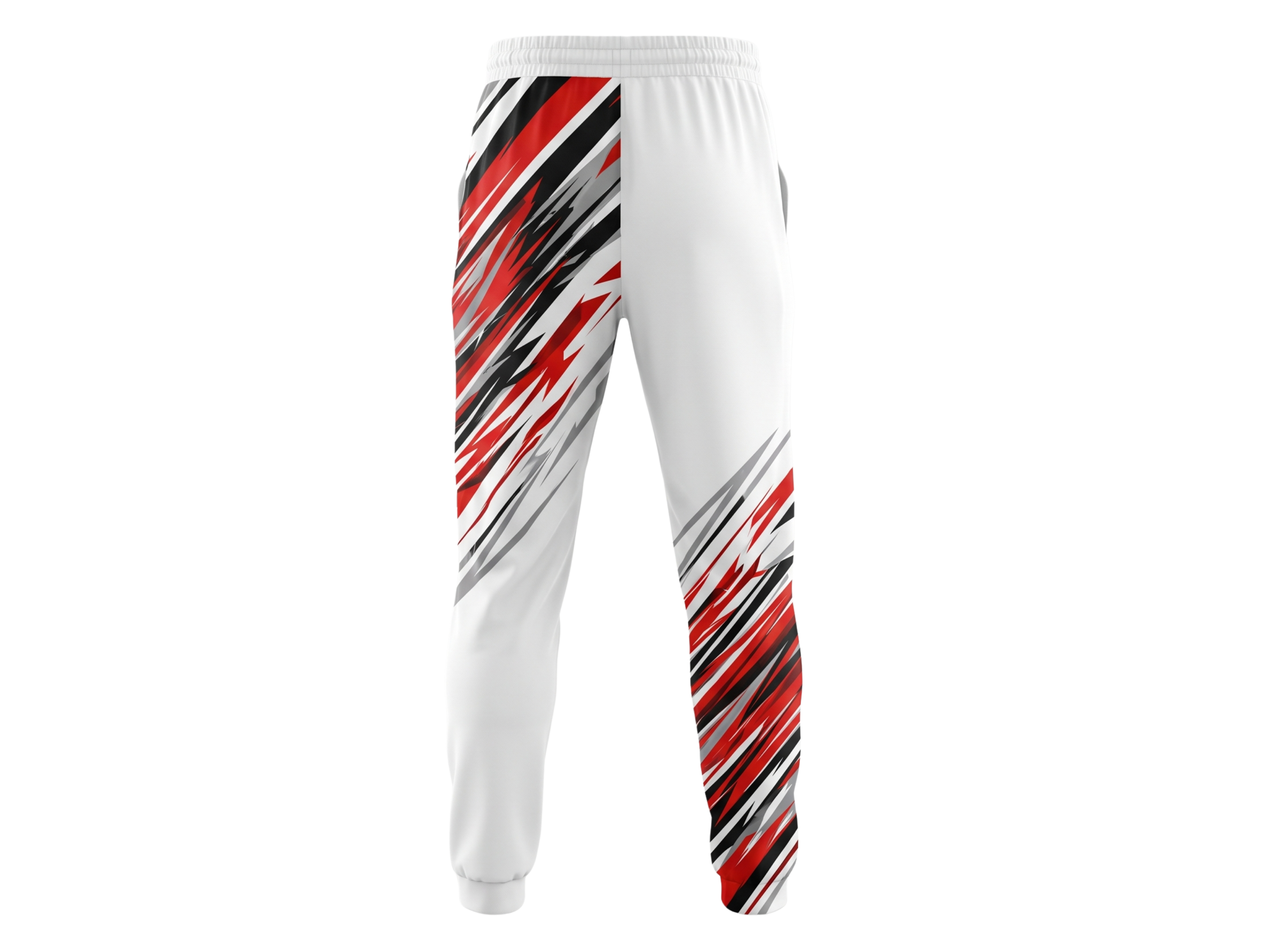 Custom White, Red & Black  Basketball Sublimated Bottoms