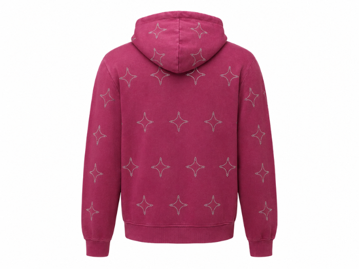 Custom Boxy Rhinestone Pink Hoodie B2B