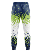 Navy Blue, Lime Green & White Custom Basketball Sublimated Bottoms