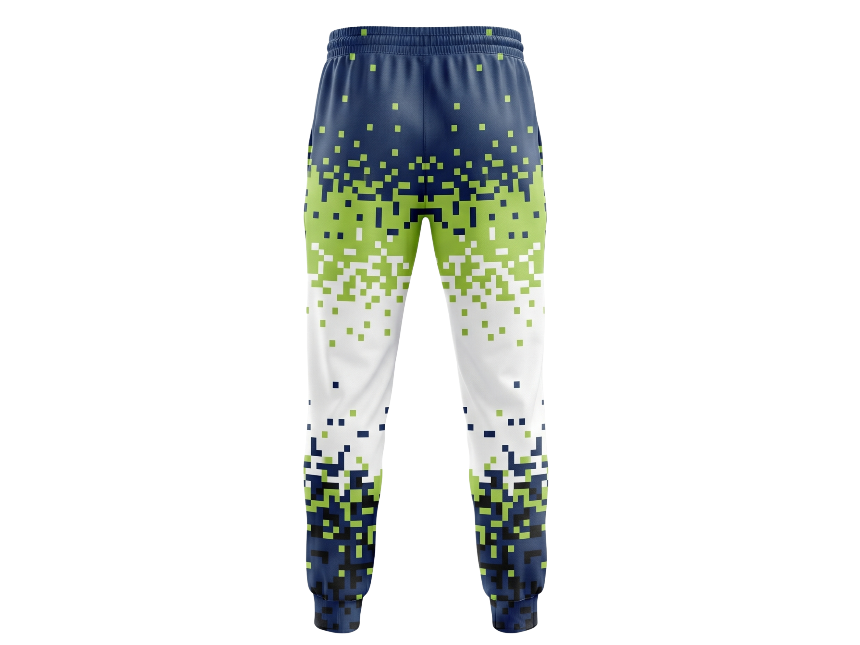 Navy Blue, Lime Green & White Custom Basketball Sublimated Bottoms