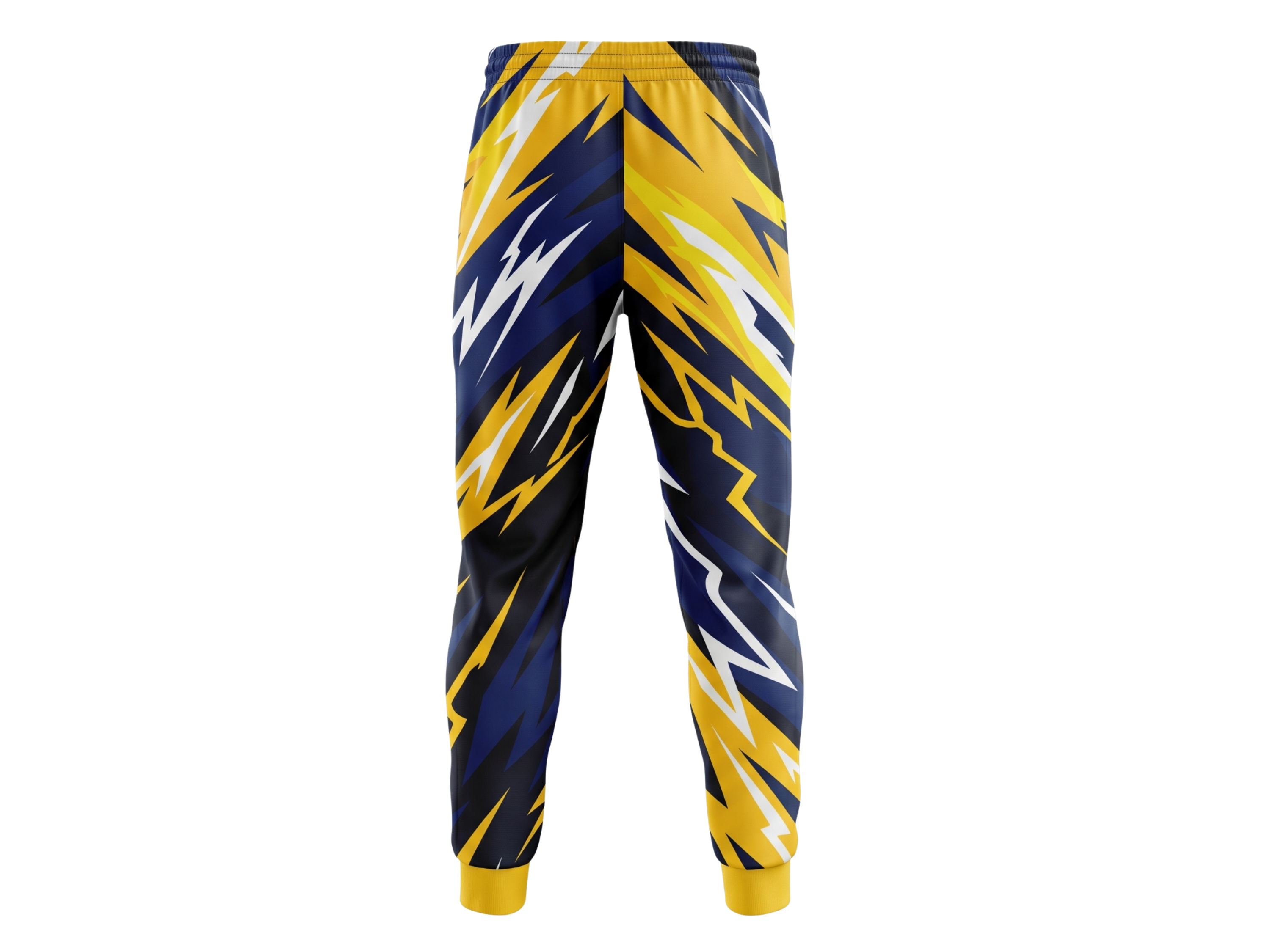 Navy Blue, Yellow, Black & White Custom Basketball Sublimated Bottoms