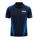Custom Navy Football Coach Jersey – Short Sleeve Soccer Coach Polo for Clubs