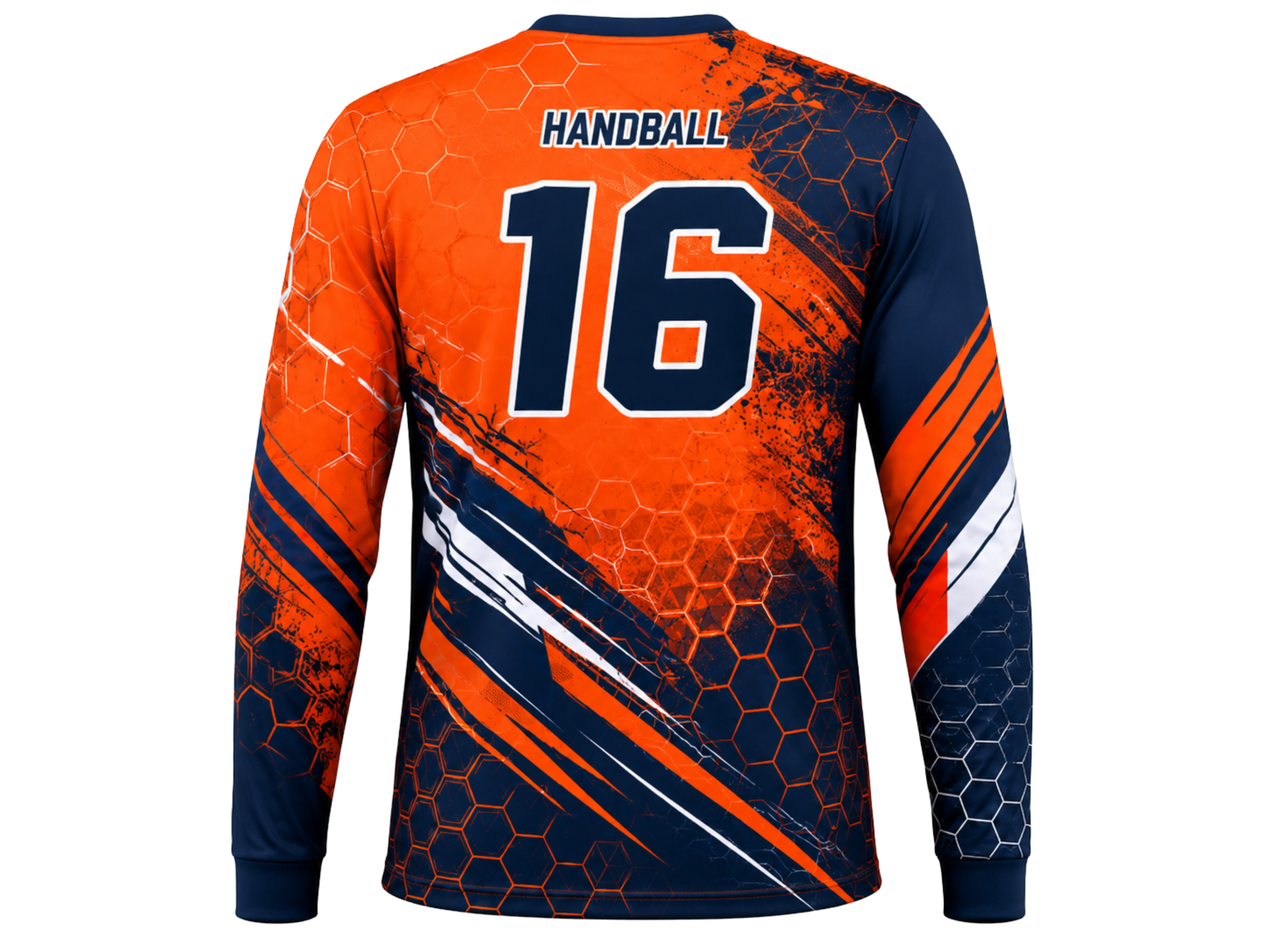 Custom Handball Goalkeeper Jersey – Orange Navy Long Sleeve Teamwear for Wholesale Buyers