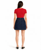 Custom Women’s Dark Blue Denim Mini Skirt for Private Labels