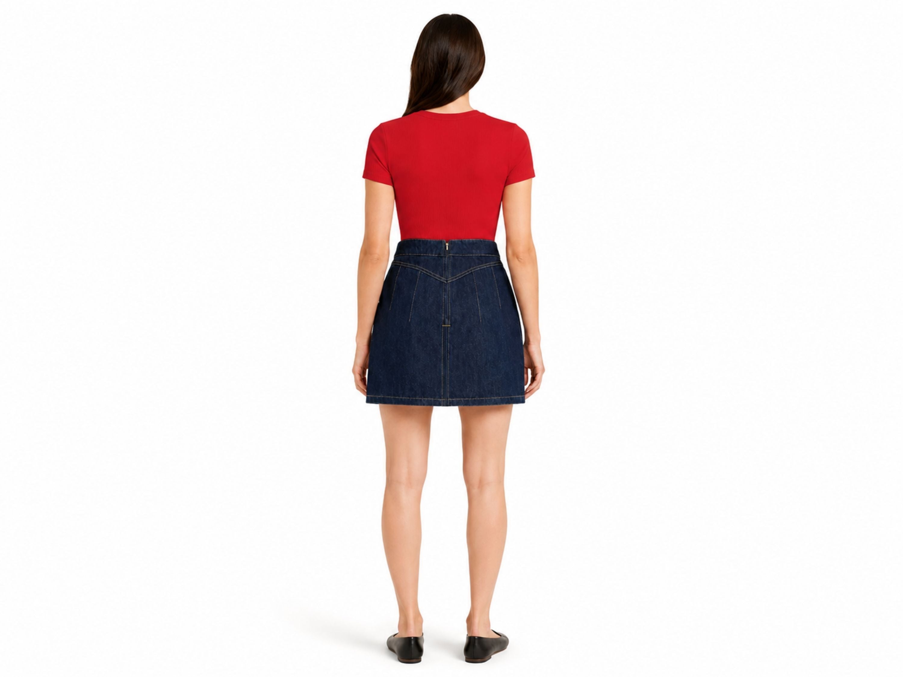 Custom Women’s Dark Blue Denim Mini Skirt for Private Labels
