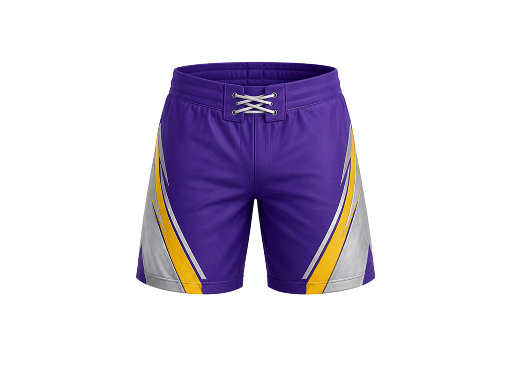 Purple Custom ice Hockey Shorts – Wholesale Bulk Team Kit, Low MOQ, B2B Performance Apparel front design preview
