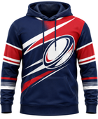 Custom Navy Red Rugby Hoodie | Wholesale Team Supporter Hoodie for Clubs and Bulk Orders