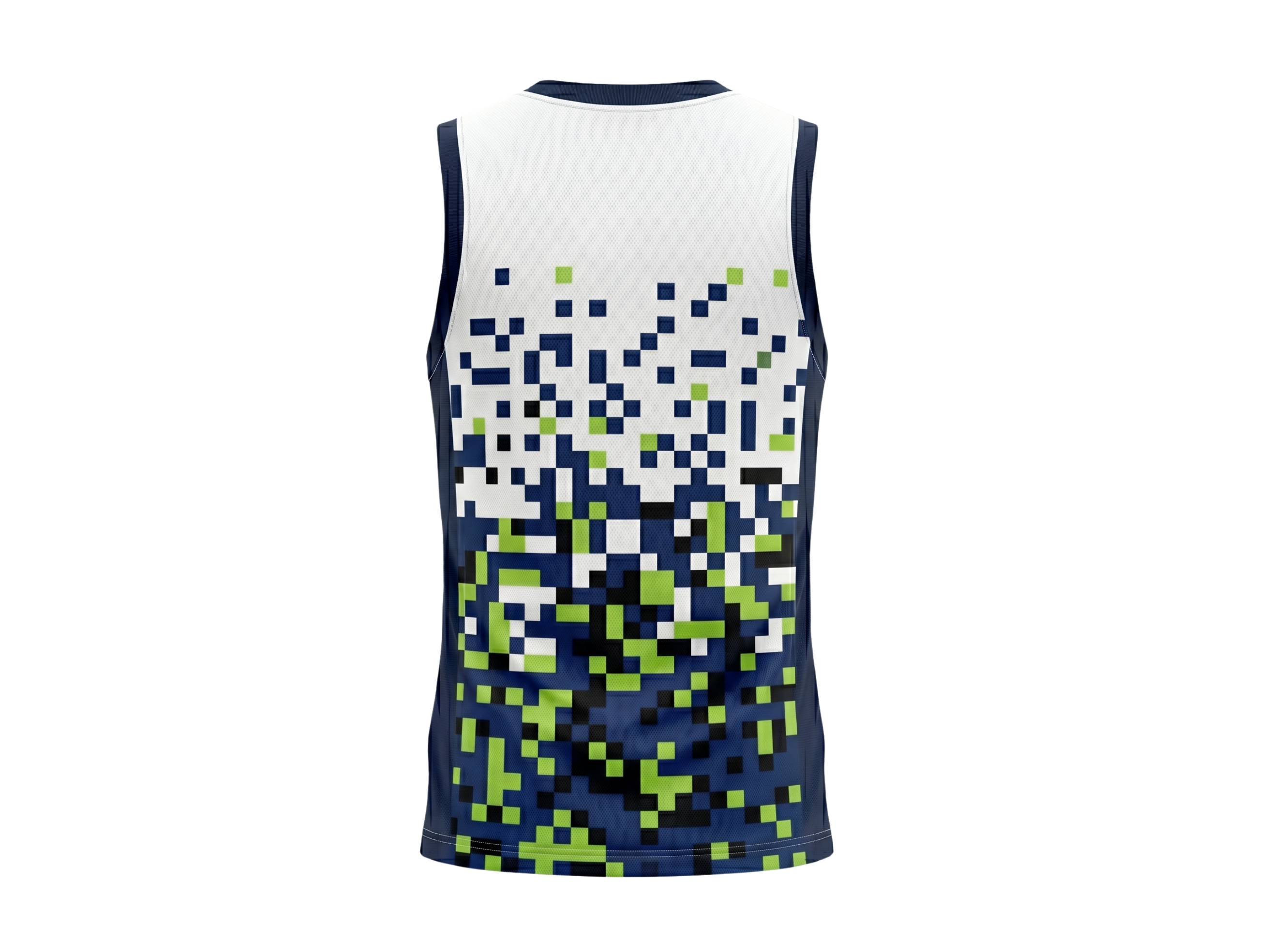 Custom White Navy Pixel Sublimated Basketball Jersey | Wholesale Basketball Jersey Manufacturer