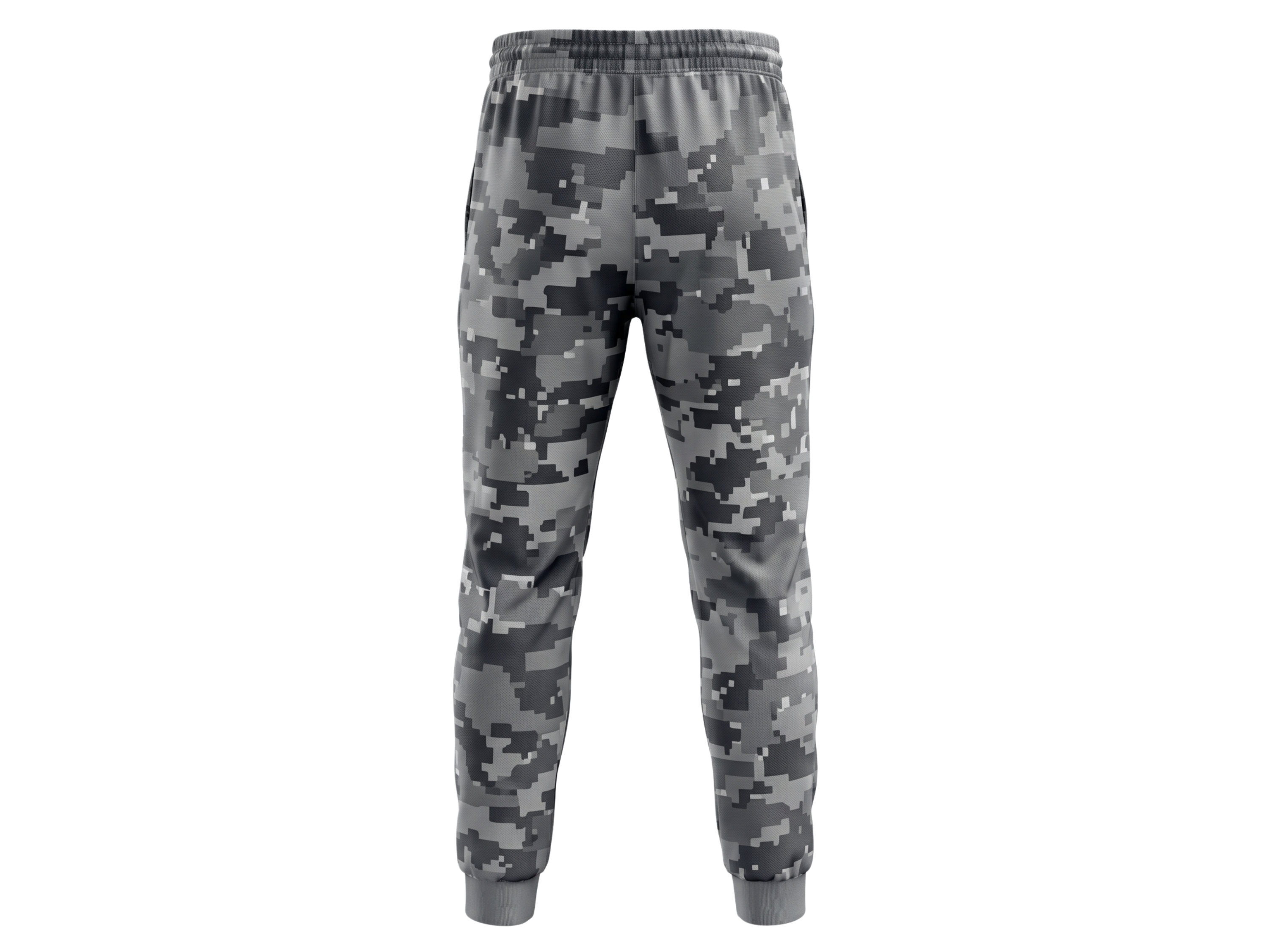 Gray, Charcoal & Black Digital Camo Custom Basketball Sublimated Bottoms