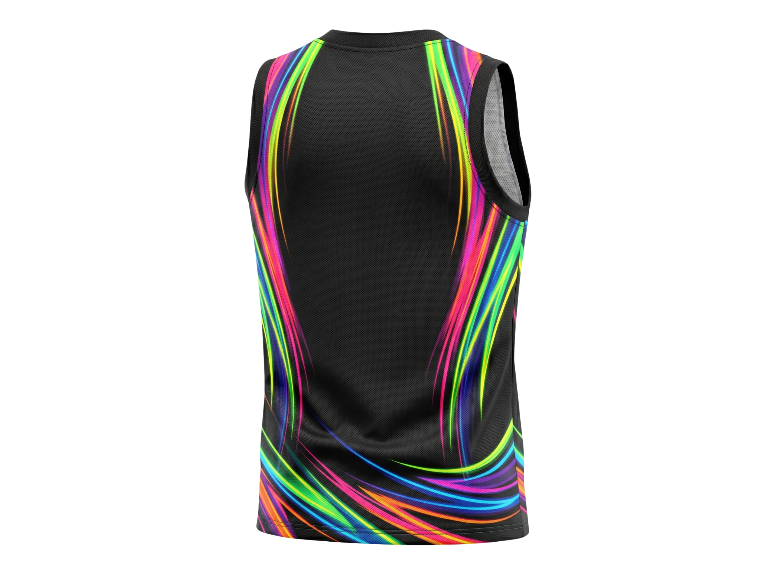 Custom Black Neon Wave Sublimated Basketball Jersey | Wholesale Basketball Jersey Manufacturer