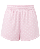 Custom Pink Screen Printed Doted Sweat Shorts B2B