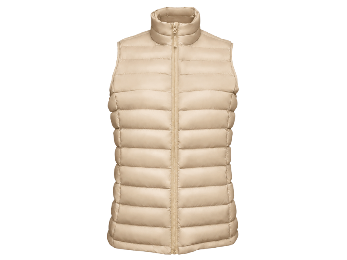Ladies Quilted Body Warmer – Beige | B2B Low MOQ Workwear Manufacturer front design preview