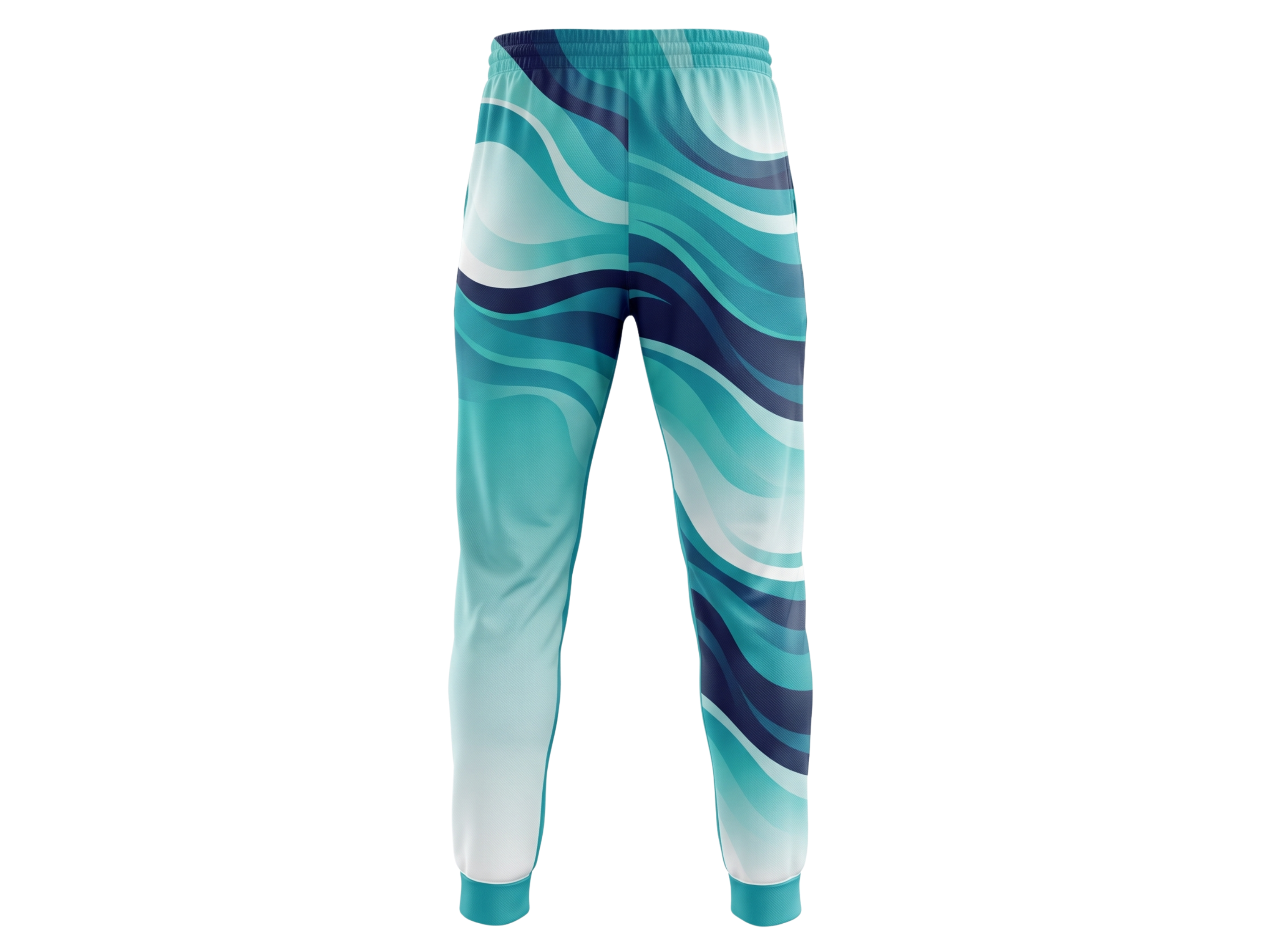 Turquoise, Aqua, Navy & White Custom Basketball Sublimated Bottoms