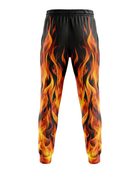 Black, Orange, Yellow & Red Flame Custom Basketball Sublimated Bottoms