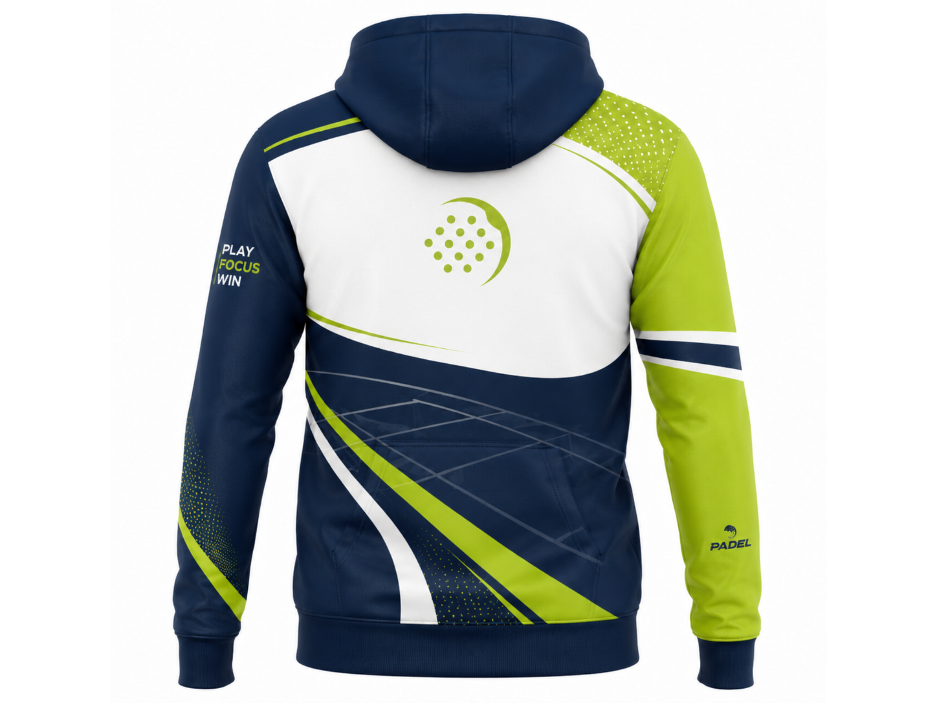 Padel Hoodie – Custom Navy White Lime Pullover Teamwear Wholesale