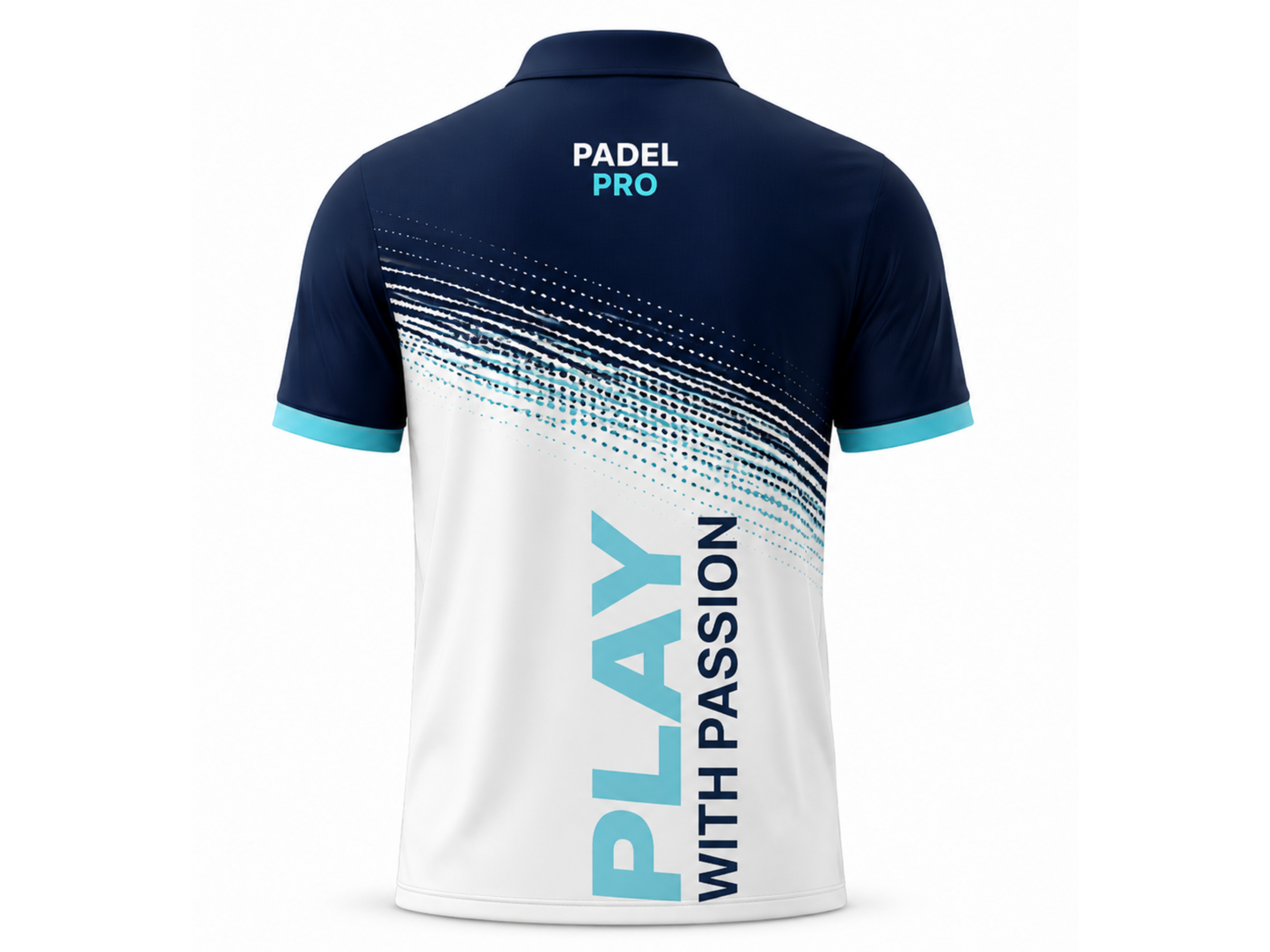 Custom Navy White Padel Polo Shirt – Wholesale Club Teamwear