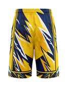 Custom Yellow Navy Lightning Sublimated Basketball Shorts | Wholesale Basketball Shorts Manufacturer