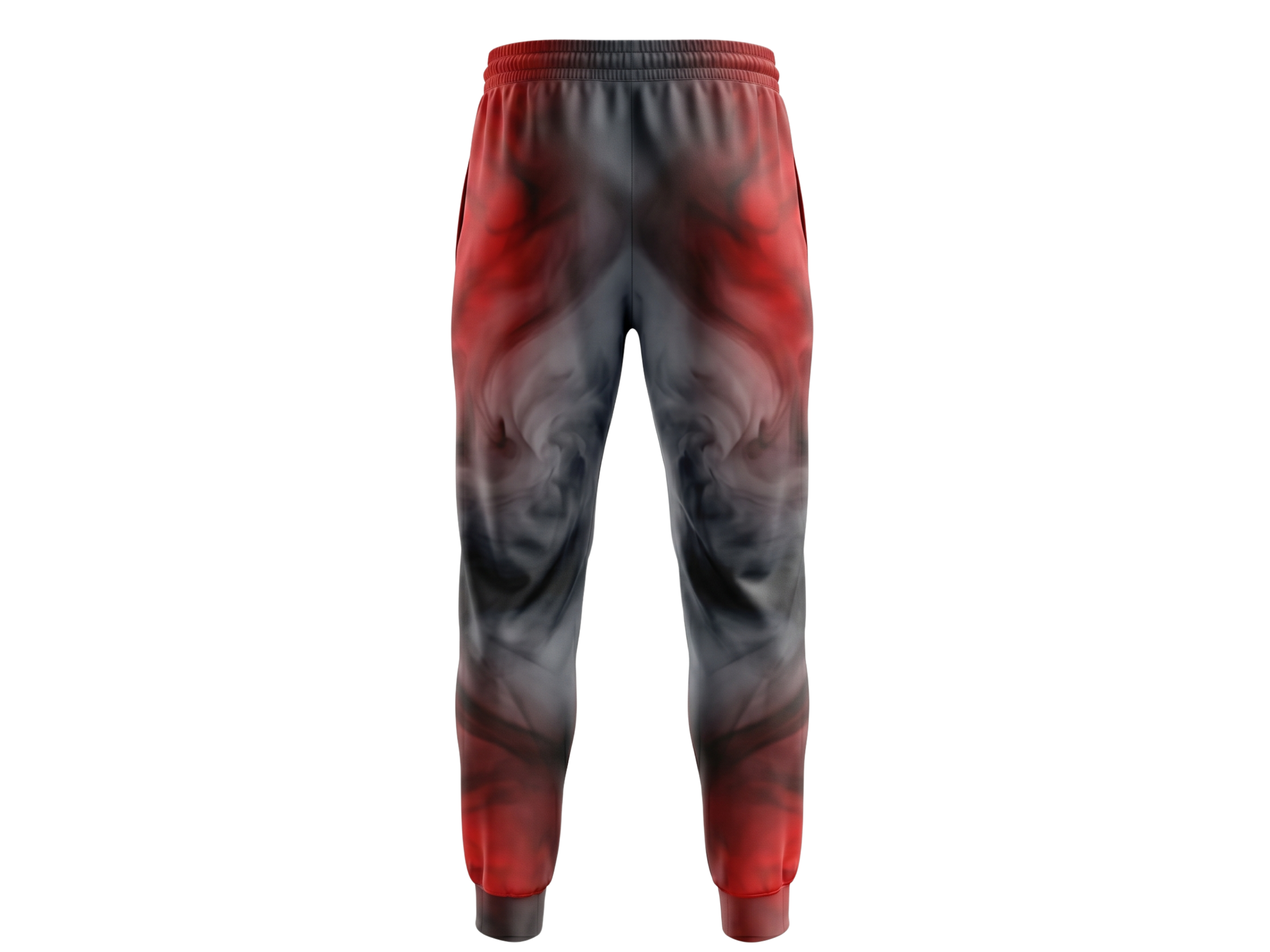 Custom Red, Black & Gray Smoke Basketball Sublimated Bottoms
