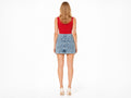 Custom Women’s Tonal-Motif Denim Mini Skirt
