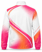 Custom White Tennis Warm Up Jacket  Pink Orange Team Jacket for Clubs