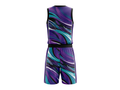 Custom Purple, Teal, Black & White  Basketball Sublimated Uniform