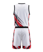 White, Red, Black & Gray Custom Basketball Sublimated Uniform