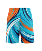 Custom Aqua Orange Swirl Sublimated Basketball Shorts | Wholesale Basketball Shorts Manufacturer