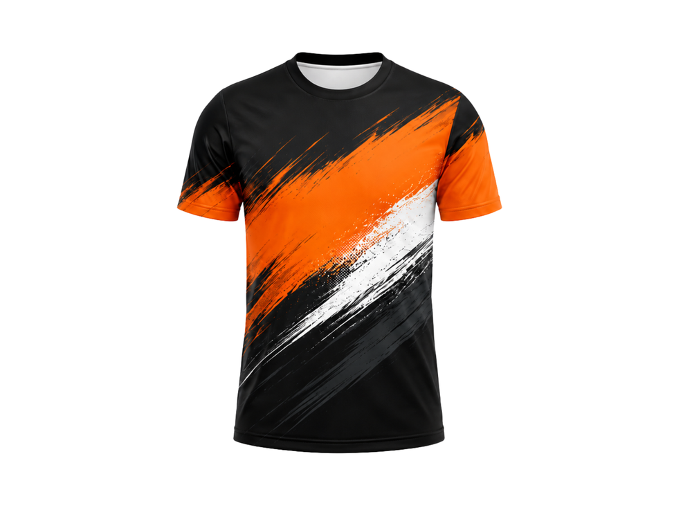 Disc Golf Tournament Jersey B2B Custom Black Orange Teamwear Wholesale front design preview