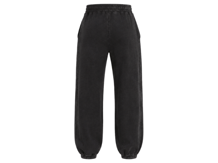 Custom Black Acid Wash Baggy Jogger Pants B2B