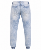 Custom Light Blue Acid Wash Men’s Denim Jogger Pants B2B
