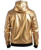 Men’s Metallic Gold Lambskin Leather Hoodie Wholesale | Custom Private Label Pullover Manufacturer