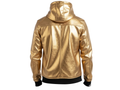 Men’s Metallic Gold Lambskin Leather Hoodie Wholesale | Custom Private Label Pullover Manufacturer