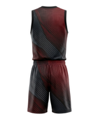 Custom Black, Burgundy & Charcoal Basketball Sublimated Uniform