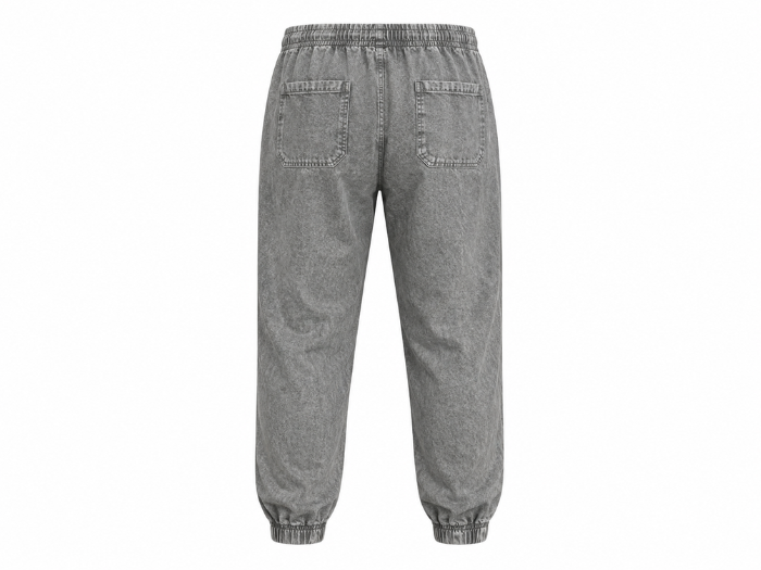 Custom Washed Grey Acid Wash Jogger Pants B2B