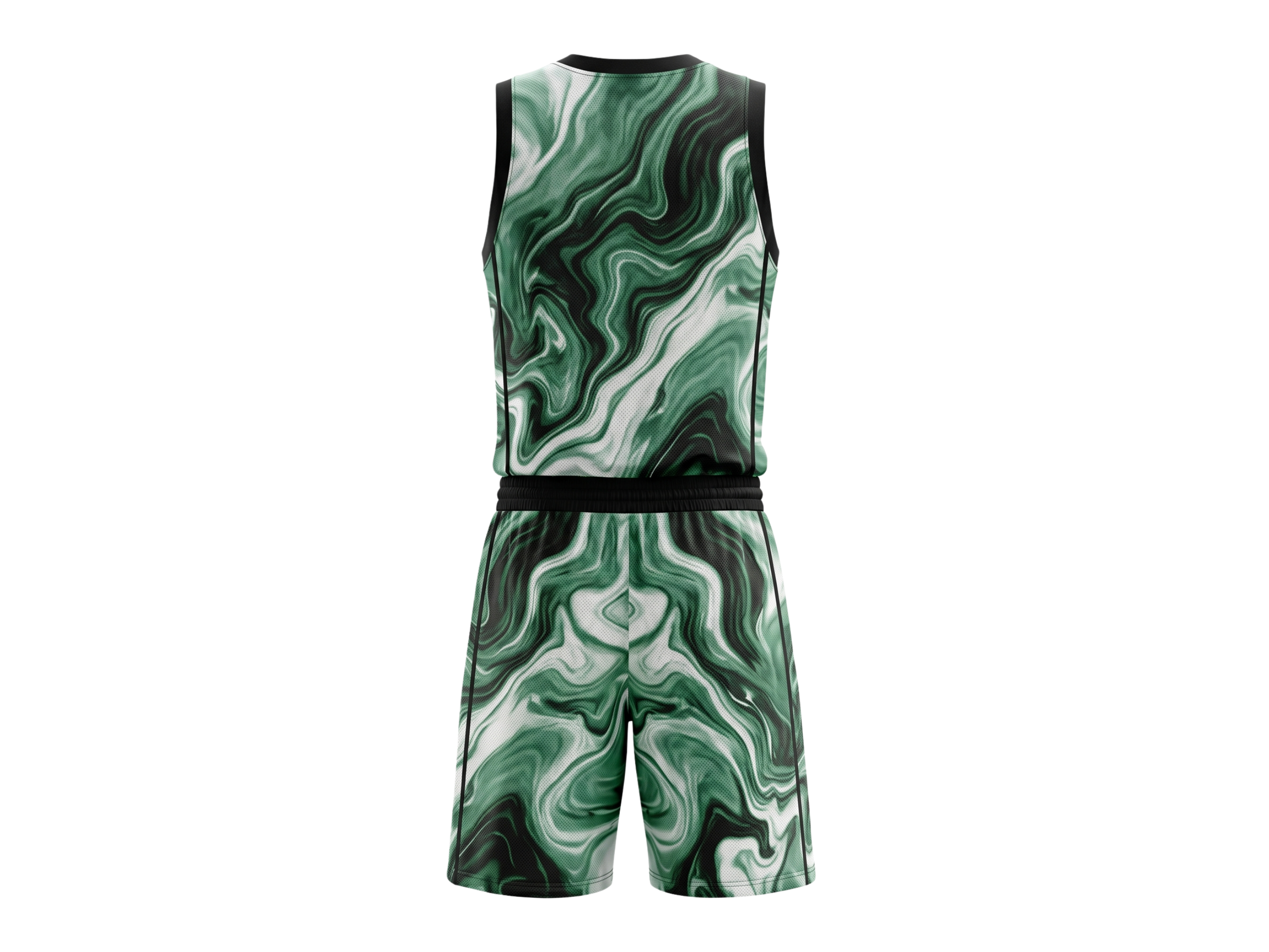 Custom Green, White & Black Basketball Sublimated Uniform